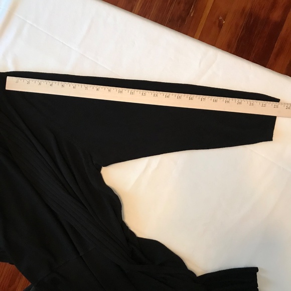 AVENUE Open Front Cascading Cardigan Black Women’s Size 22 24 - Picture 13 of 16